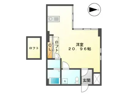 アコテパリジェンヌ(ワンルーム/3階)の間取り写真