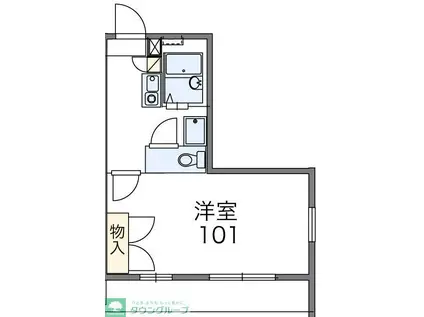 レオパレスベルヴィル湘南(1K/1階)の間取り写真