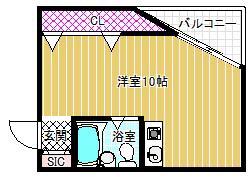 フェローズ21(ワンルーム/3階)の間取り写真