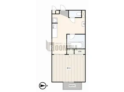 メイプルタウンI(1K/1階)の間取り写真