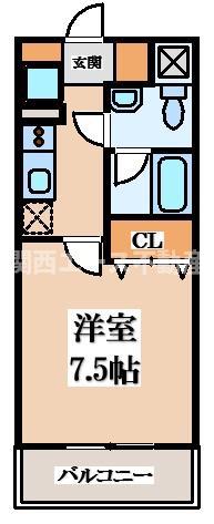 ブリューゲル(1K/1階)の間取り写真