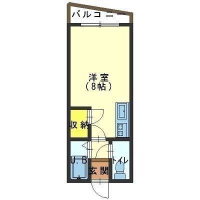 ノースコート梁川(ワンルーム/4階)の間取り写真