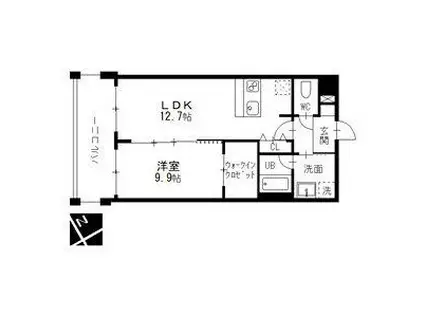 エルミタージュ新栄(1LDK/6階)の間取り写真