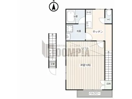 ベルメゾン(1K/2階)の間取り写真