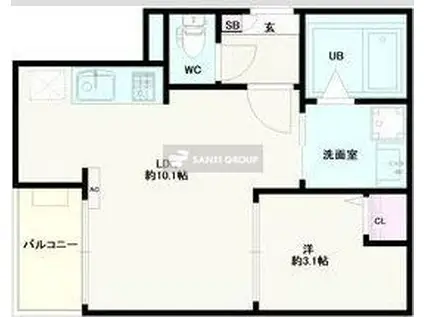 JACK SHIMOFUJISAWA II(1LDK/3階)の間取り写真