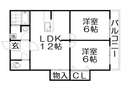 ローズハイツ(2LDK/3階)の間取り写真