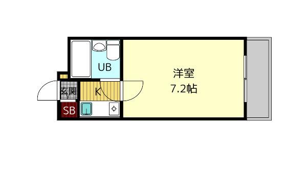 ラベルメイゾン(1K/2階)の間取り写真
