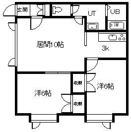 ハイム北欧館A・B(2LDK/2階)の間取り写真