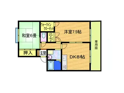 ハイツ伊都(2DK/1階)の間取り写真