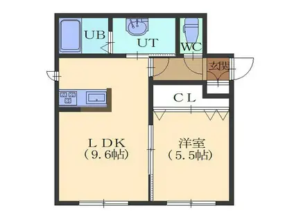 LIBREリブレ(1LDK/2階)の間取り写真