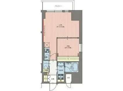 VINOプレジオ本町 9-14F(1LDK/11階)の間取り写真