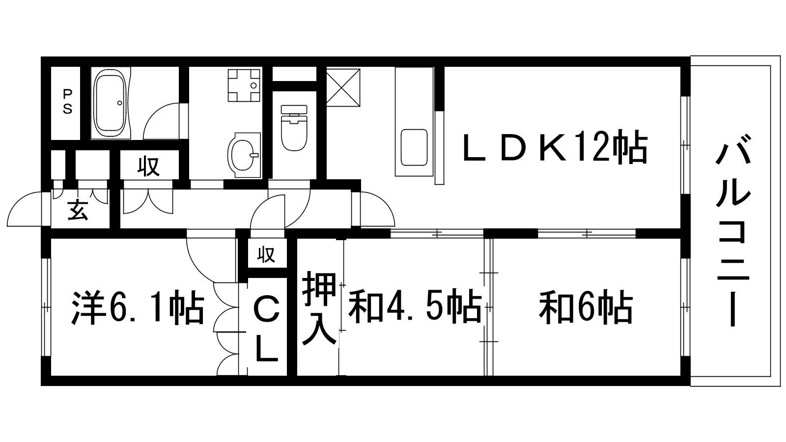 朝日プラザ宇治(3LDK/5階)の間取り写真