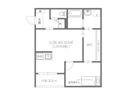 LA VIE CHOUCHOU 大町(1LDK/1階)の間取り写真