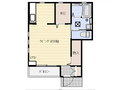 フェリックスエビス(ワンルーム/1階)の間取り写真