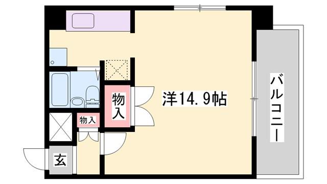 キャッスルコート安室(ワンルーム/3階)の間取り写真