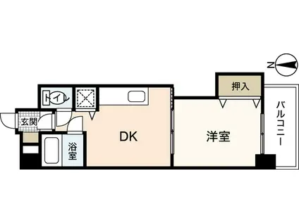 ミッションデルタ(1DK/8階)の間取り写真