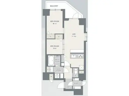 スプランディッド大島(2LDK/6階)の間取り写真