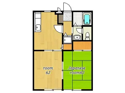 サンライフレグルス(2DK/1階)の間取り写真