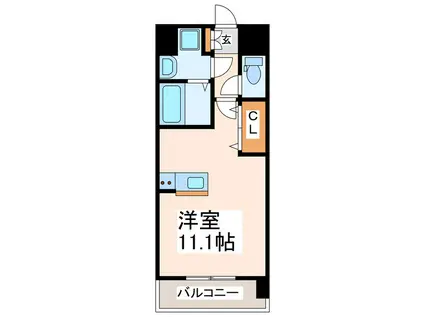 SQUARE元気の森公園(ワンルーム/2階)の間取り写真