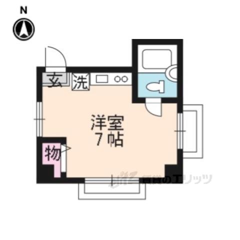 ヴィラ珠恵留(ワンルーム/2階)の間取り写真