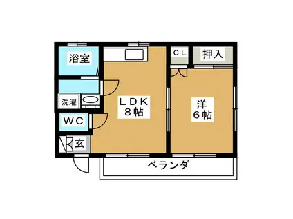 フローレンス小山(1LDK/1階)の間取り写真
