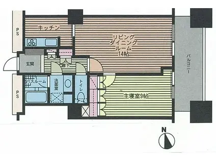 六本木ヒルズレジデンスB(1LDK/24階)の間取り写真