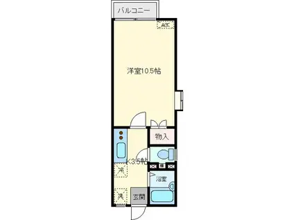 ネオパレス松尾町 A棟(1K/2階)の間取り写真