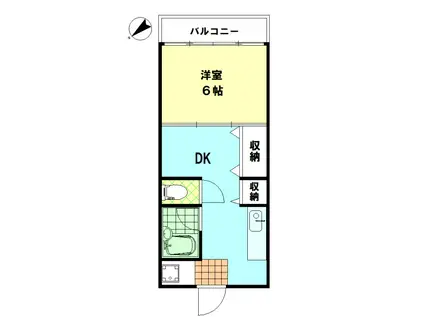 ときわ台マンション(1DK/3階)の間取り写真