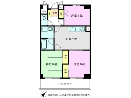 パルスメジャー(3DK/4階)の間取り写真