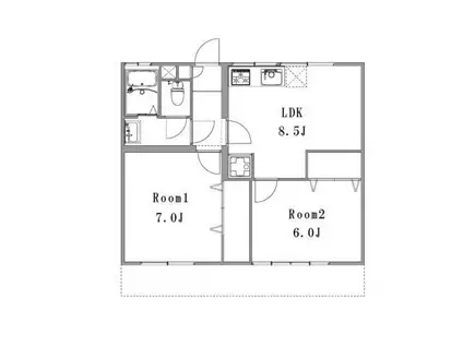 ヴィラージュシンワ(2LDK/1階)の間取り写真