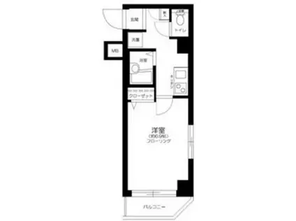 エルフラット南品川(1K/2階)の間取り写真