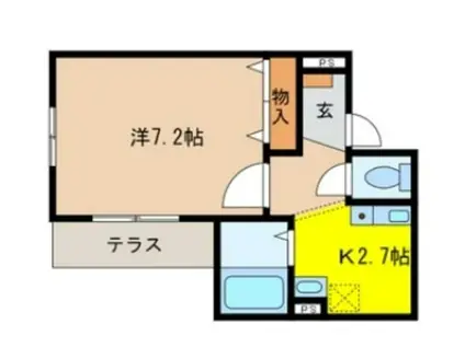 メゾン ウィスタリア(1K/1階)の間取り写真