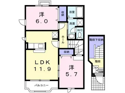 エスペランサ21(2LDK/2階)の間取り写真