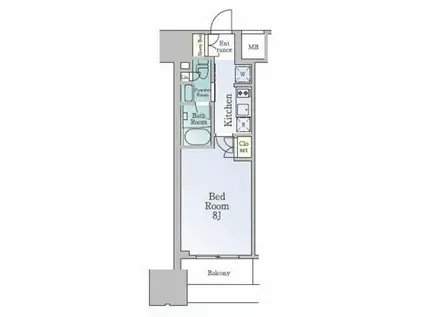ルフォンブランシェ品川南大井(1K/12階)の間取り写真