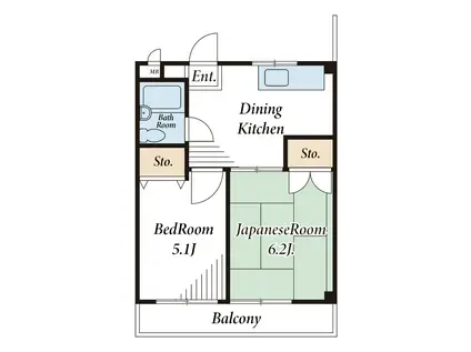 マロンハイム(3DK/2階)の間取り写真