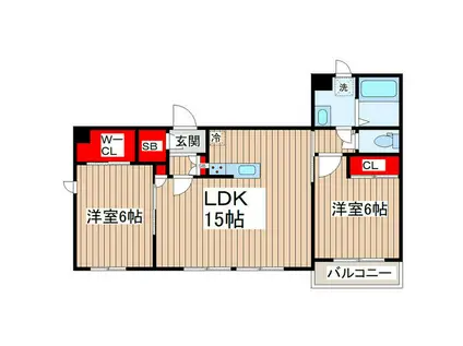 SEレジナス瑞江(2LDK/1階)の間取り写真