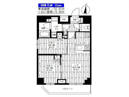 グランドコンシェルジュ菊川(2LDK/7階)の間取り写真