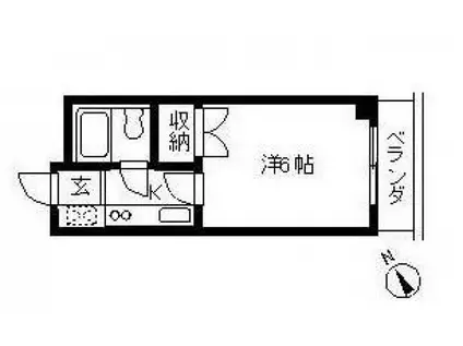野崎ハイツ(1K/3階)の間取り写真