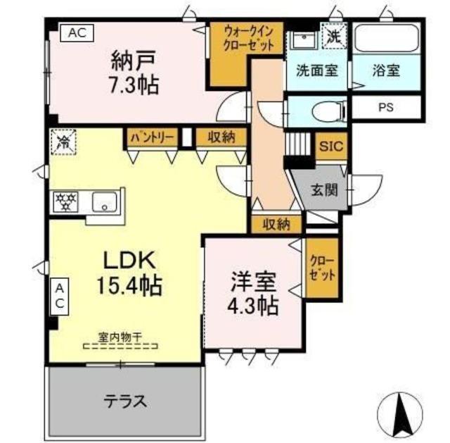 ノエル高砂(1LDK/1階)の間取り写真