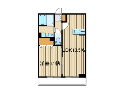 ローズガーデンパレス(1LDK/1階)の間取り写真