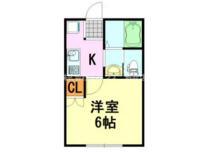 フォレストツインハウスII(1K/1階)の間取り写真