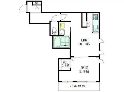 メゾン グリオット(1LDK/3階)の間取り写真