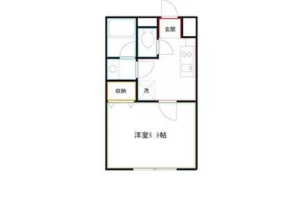 AS CABINS(1K/2階)の間取り写真