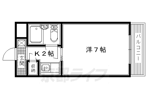 ウエストハイツ(1K/4階)の間取り写真