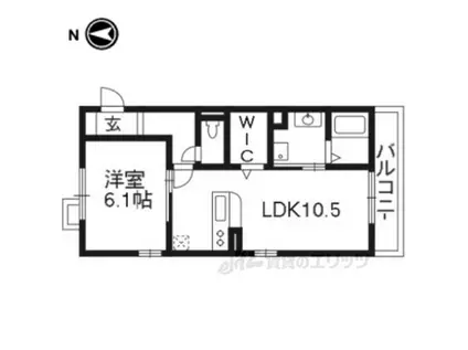 マジェスティヒル(1LDK/2階)の間取り写真