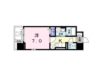 アステールI(1K/1階)の間取り写真