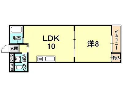 サン・アーバン名次(1LDK/2階)の間取り写真
