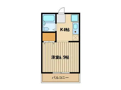 ウエストコート南大泉(1K/1階)の間取り写真