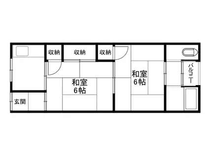 明野マンション(2K/3階)の間取り写真