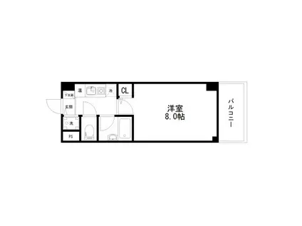 湖山ヒルズ(1K/1階)の間取り写真